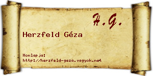 Herzfeld Géza névjegykártya